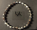 Silver Geometric Bracelet - Modern Faceted Diamond Bead Jewellery