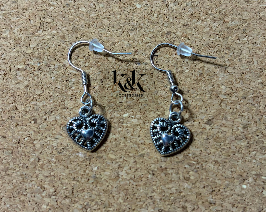 Marcasite Heart Earrings