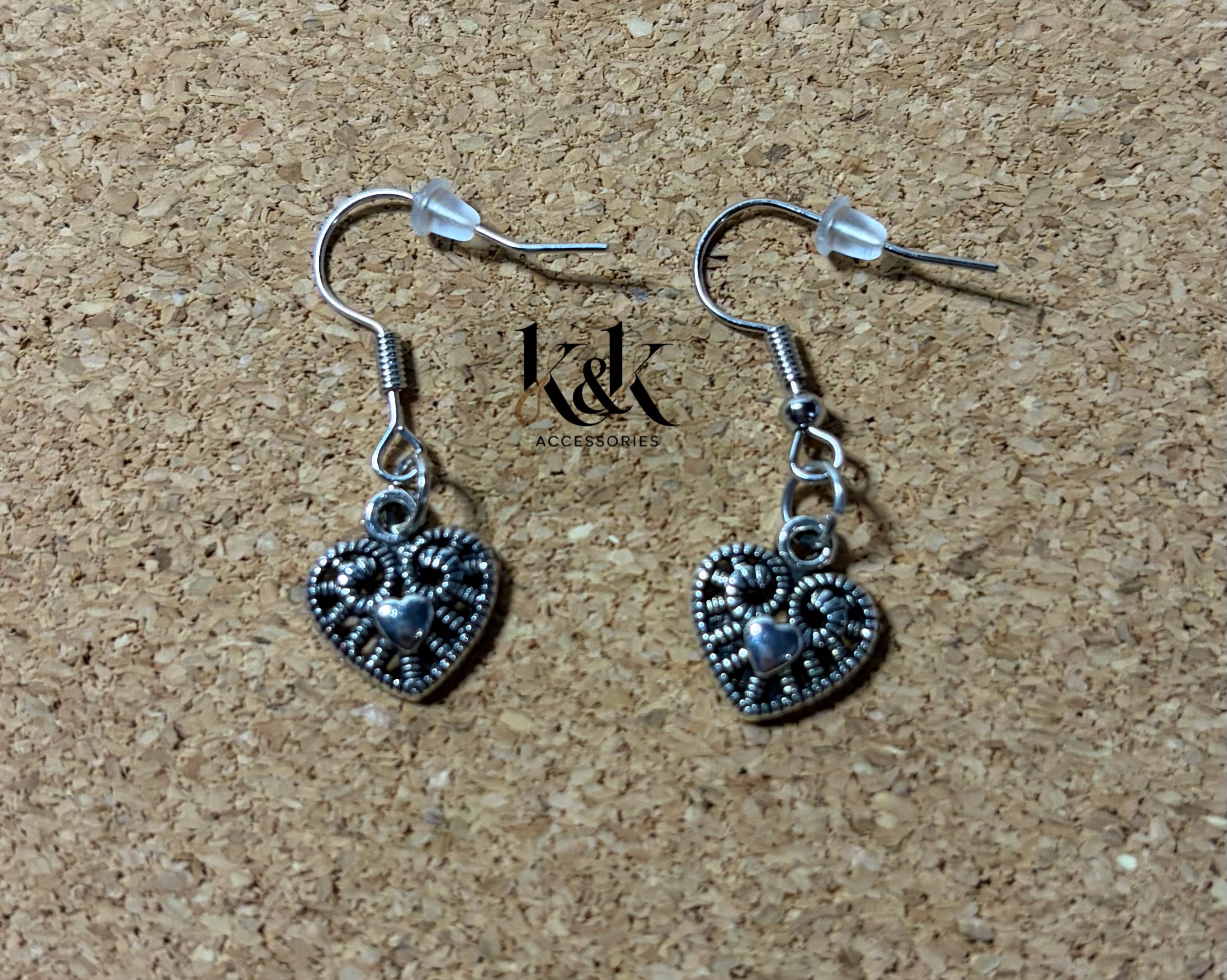 Marcasite Heart Earrings