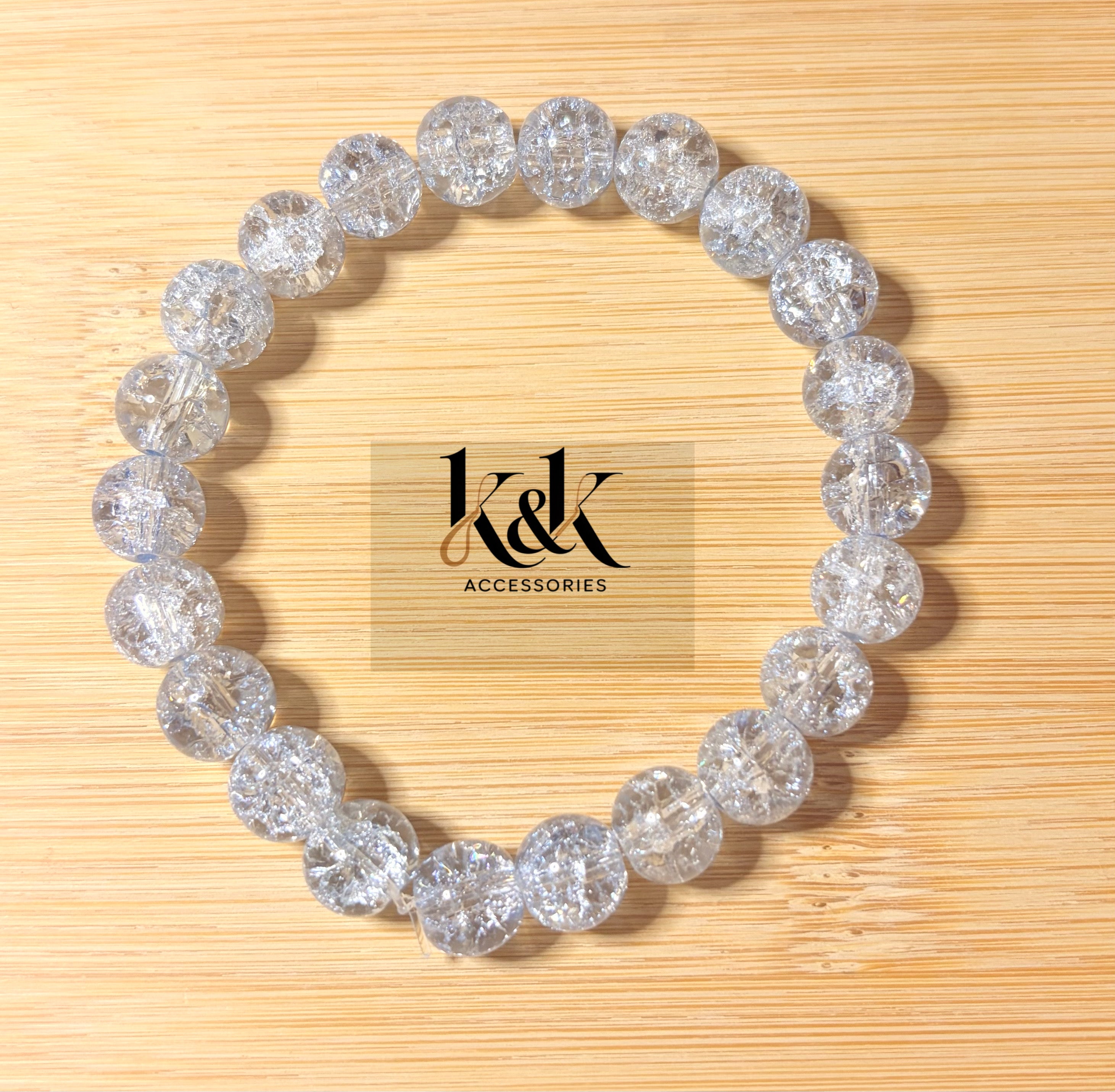 Clear Crackle Crystal Bracelet
