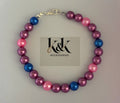 Handmade Pearl Bracelet - Purple, Pink & Blue