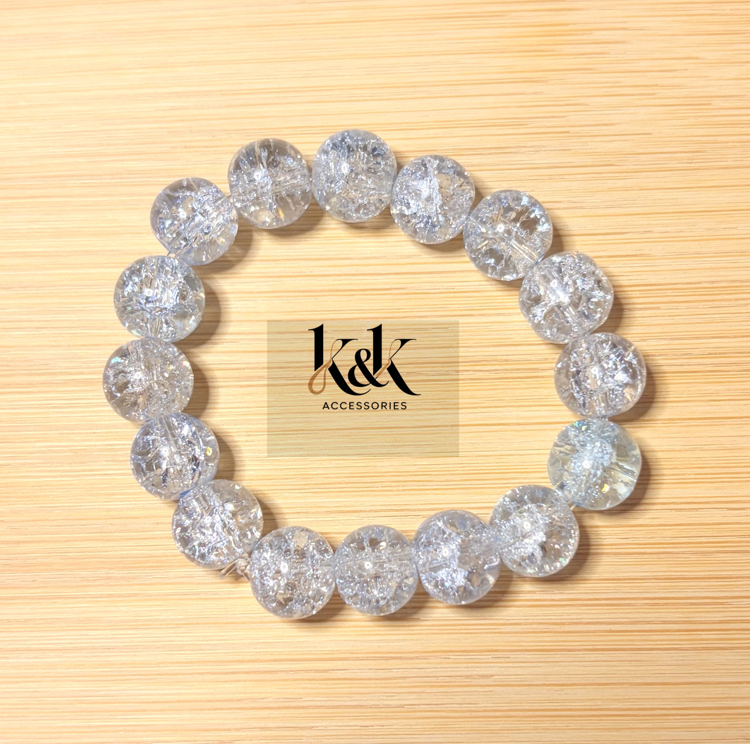 Clear Crackle Crystal Bracelet