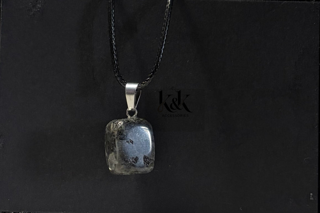 Dark Agate Cushion Pendant Necklace