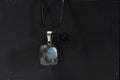 Dark Agate Cushion Pendant Necklace