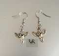 Angel charm drop earrings