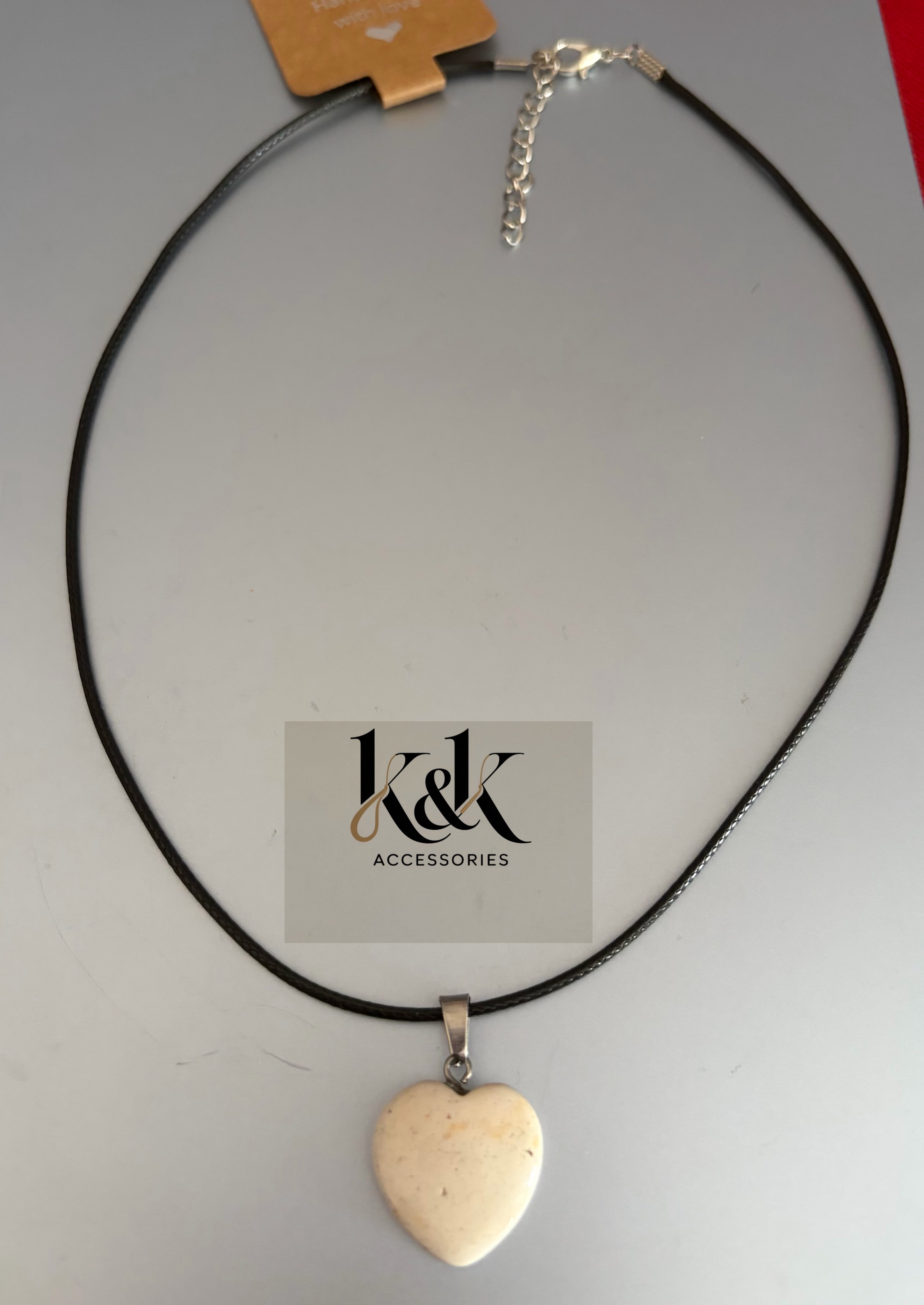 Opalite Heart Pendant Necklace