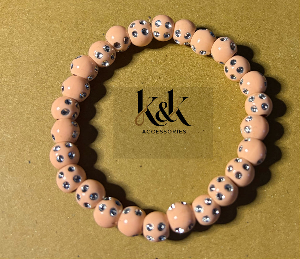 Pastel Crystal-Studded Beaded Bracelet