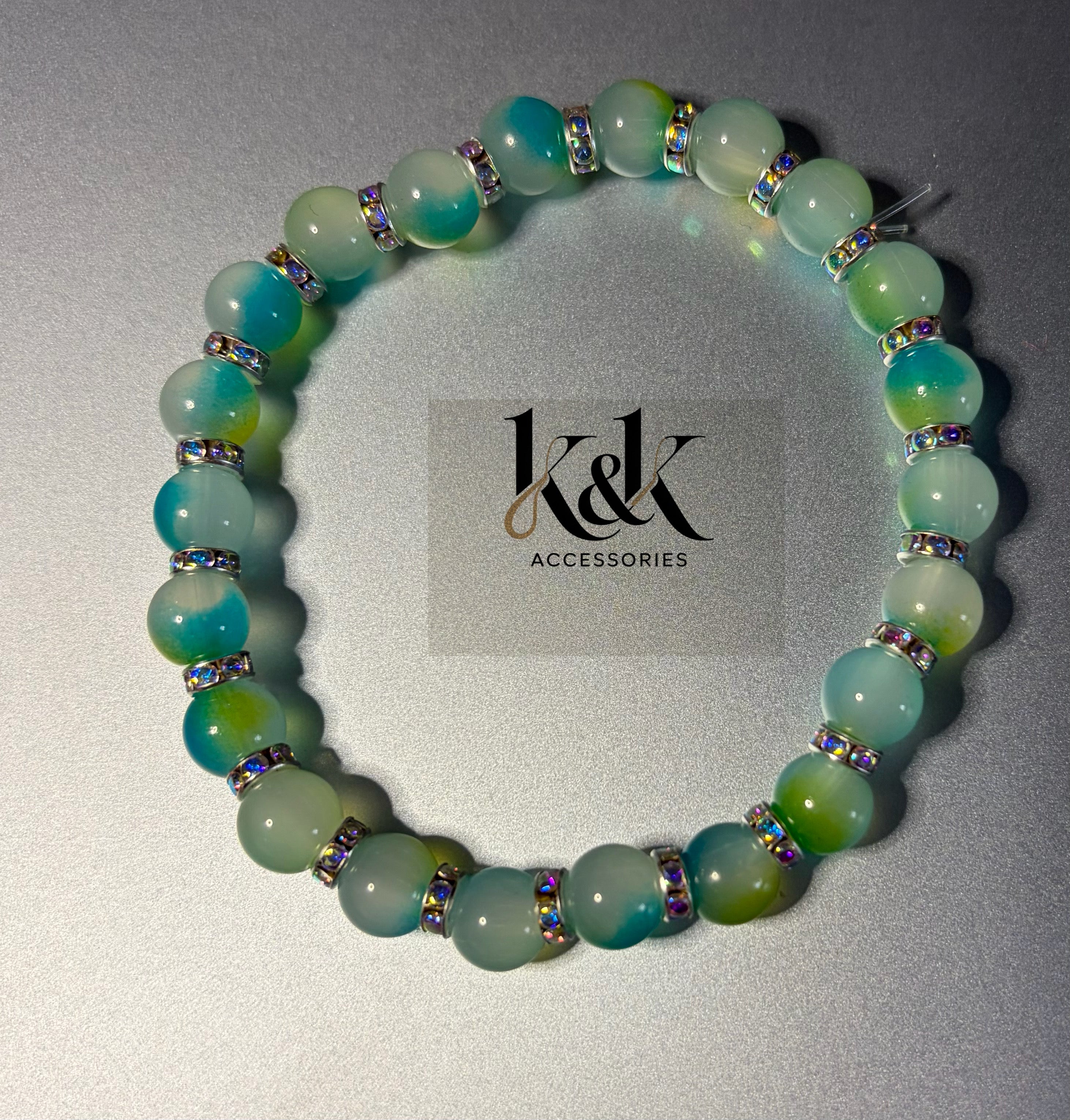 Gemstone Bracelet with Crystal Spacers