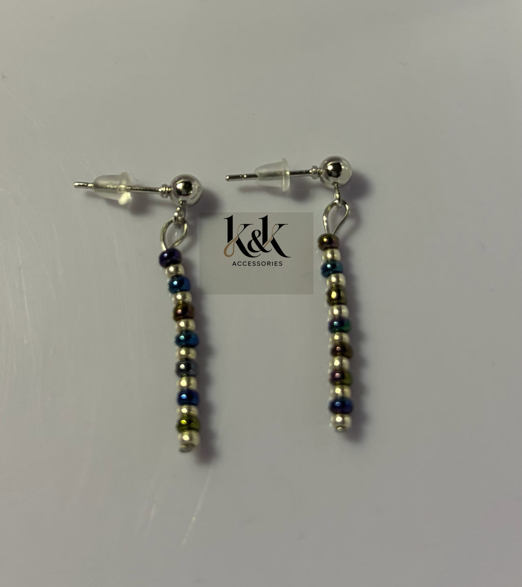 Multi-Colour Beaded Drop Earrings
