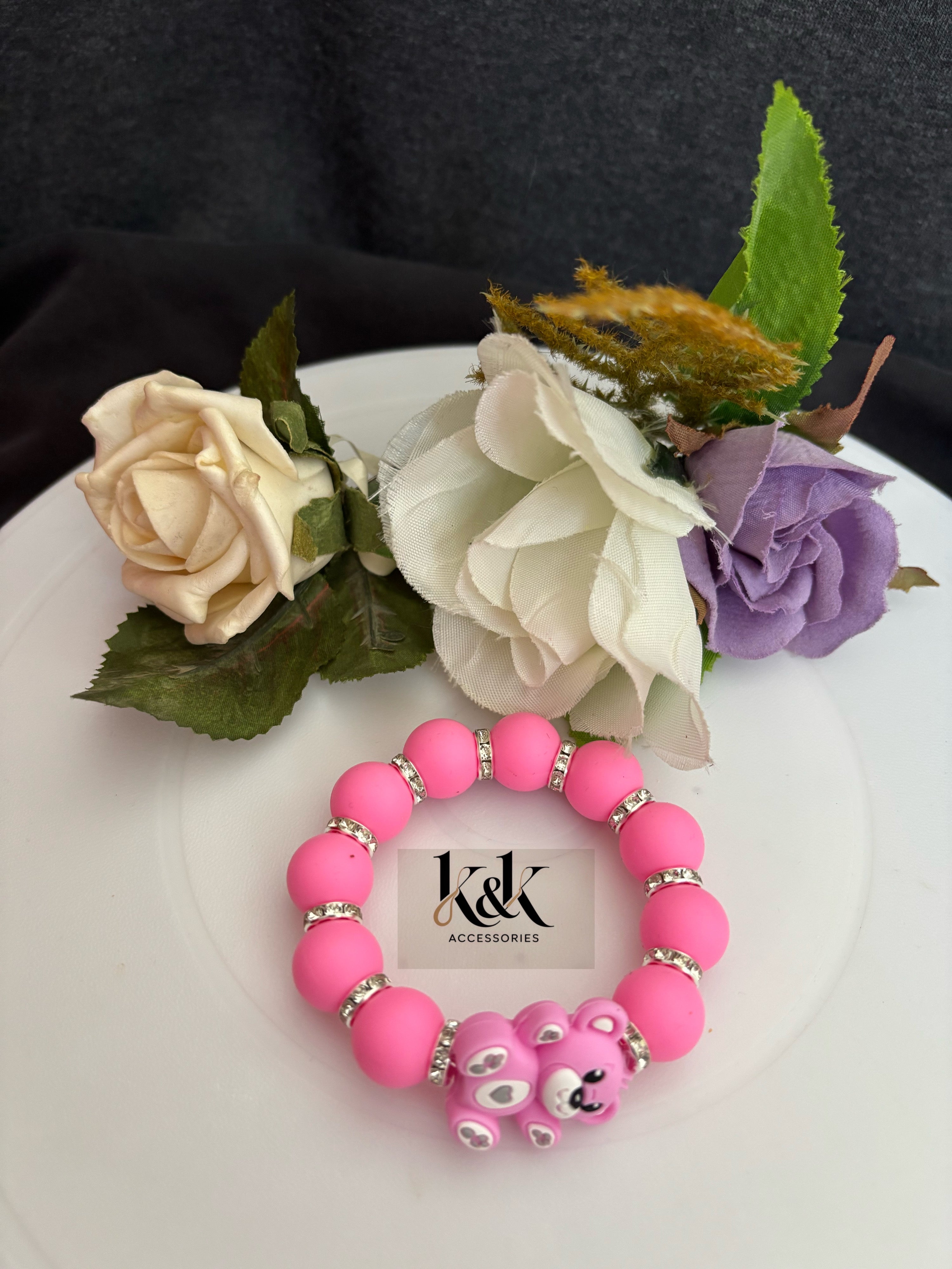 Bear Charm Bead Bracelet