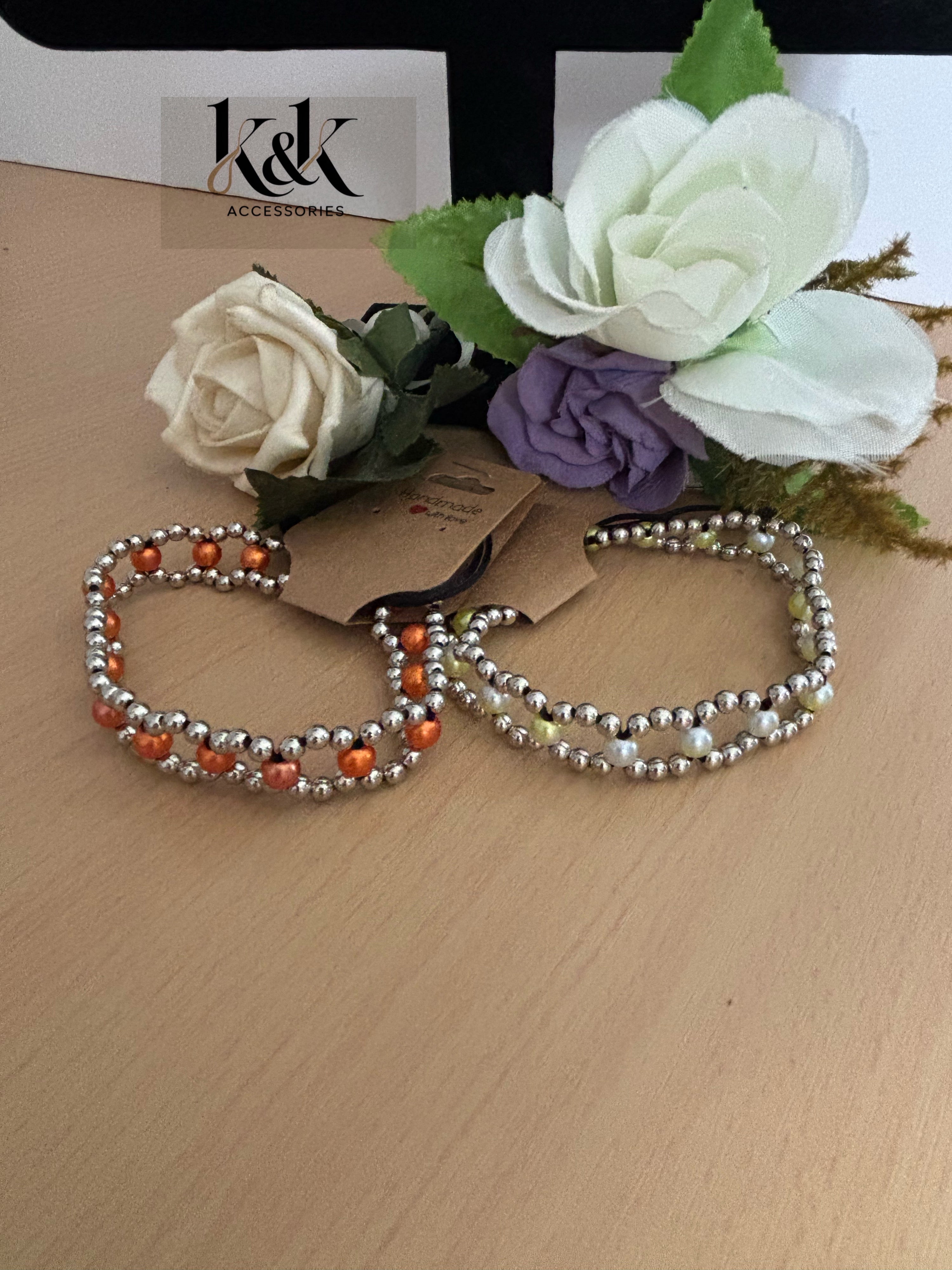 Pearl & Silver Bead Wrap Bracelet