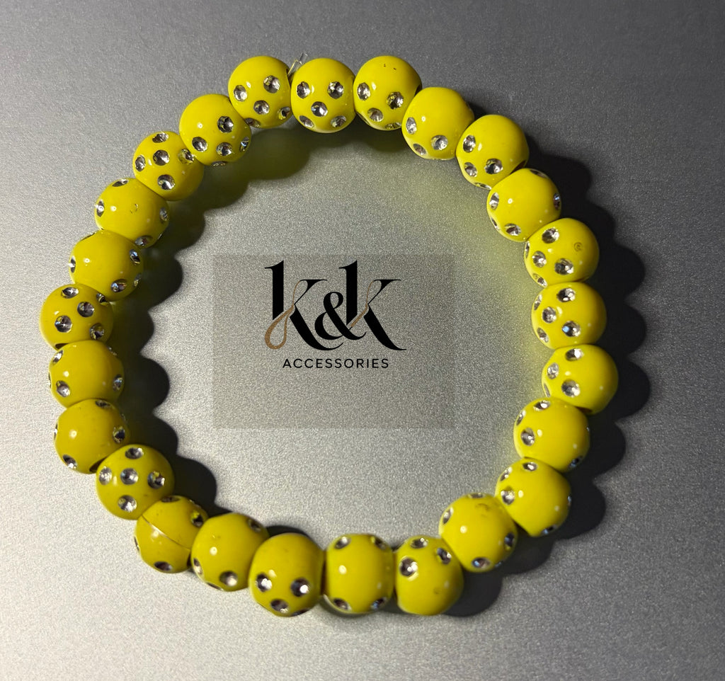 Crystal-Studded Beaded Bracelet