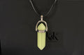 Glow in the Dark Crystal Point Pendant Necklace