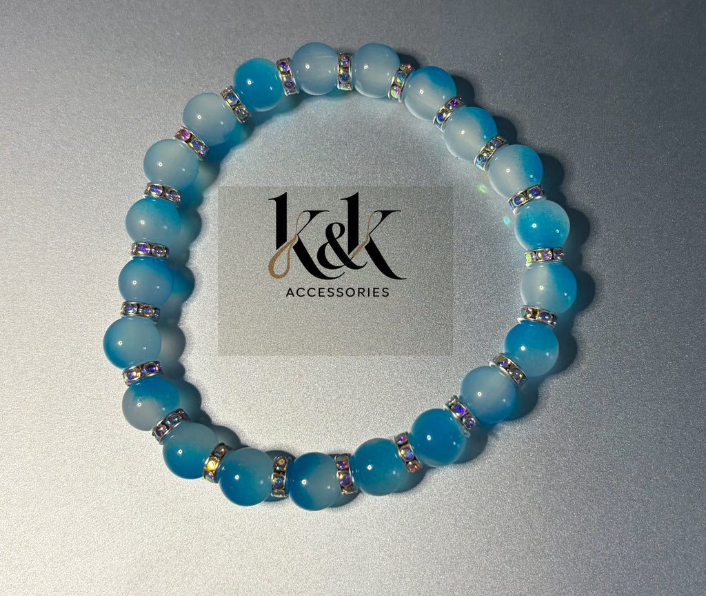 Gemstone Bracelet with Crystal Spacers