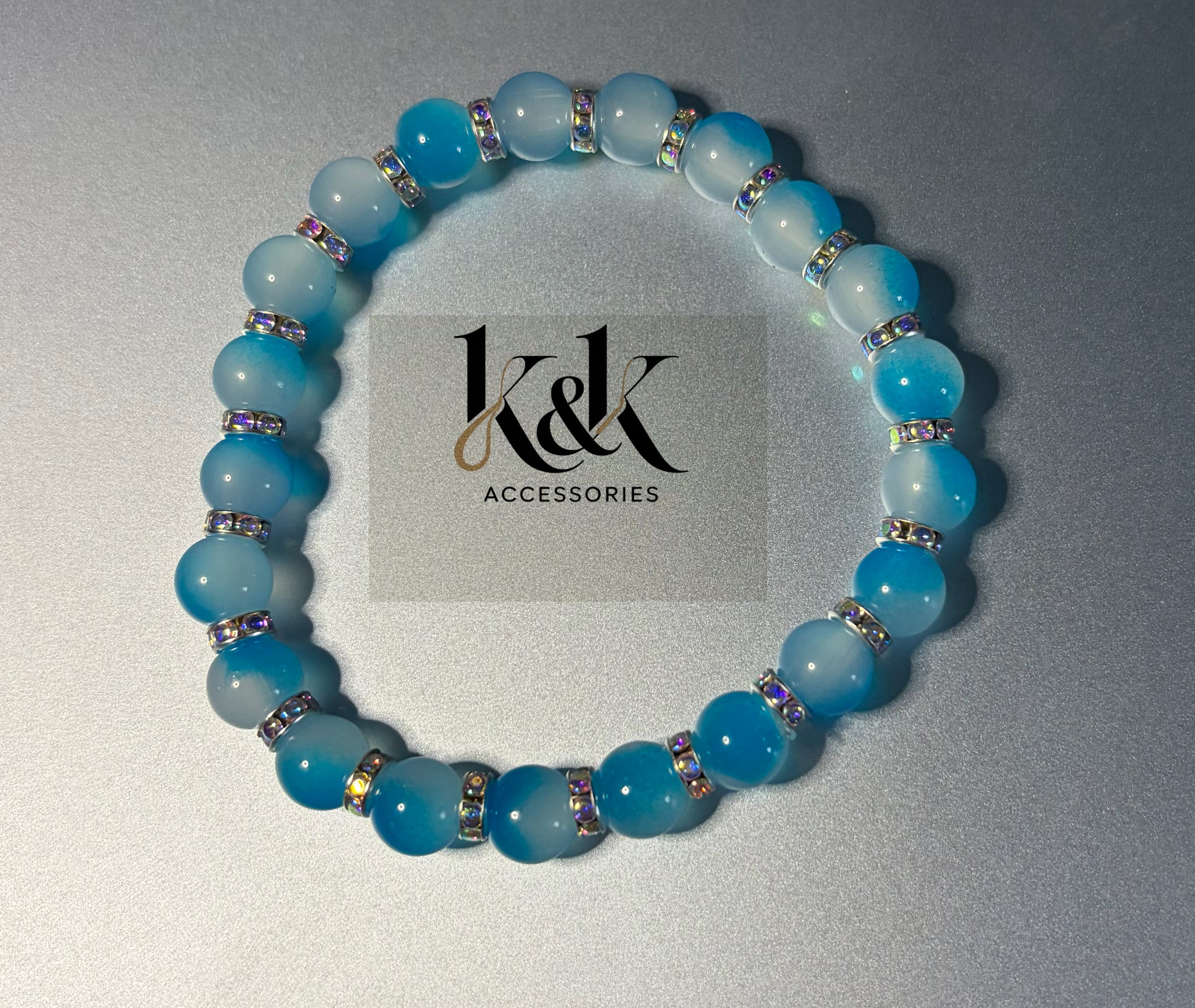 Gemstone Bracelet with Crystal Spacers