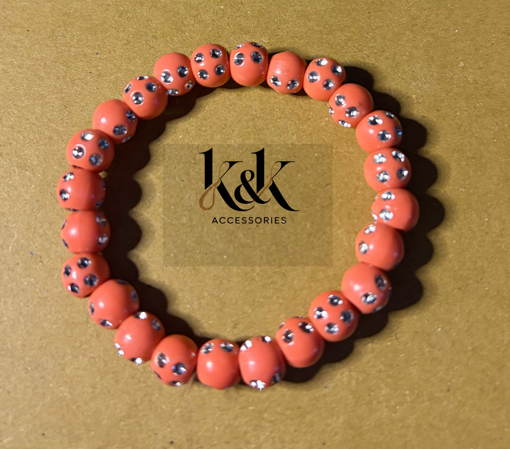 Pastel Crystal-Studded Beaded Bracelet
