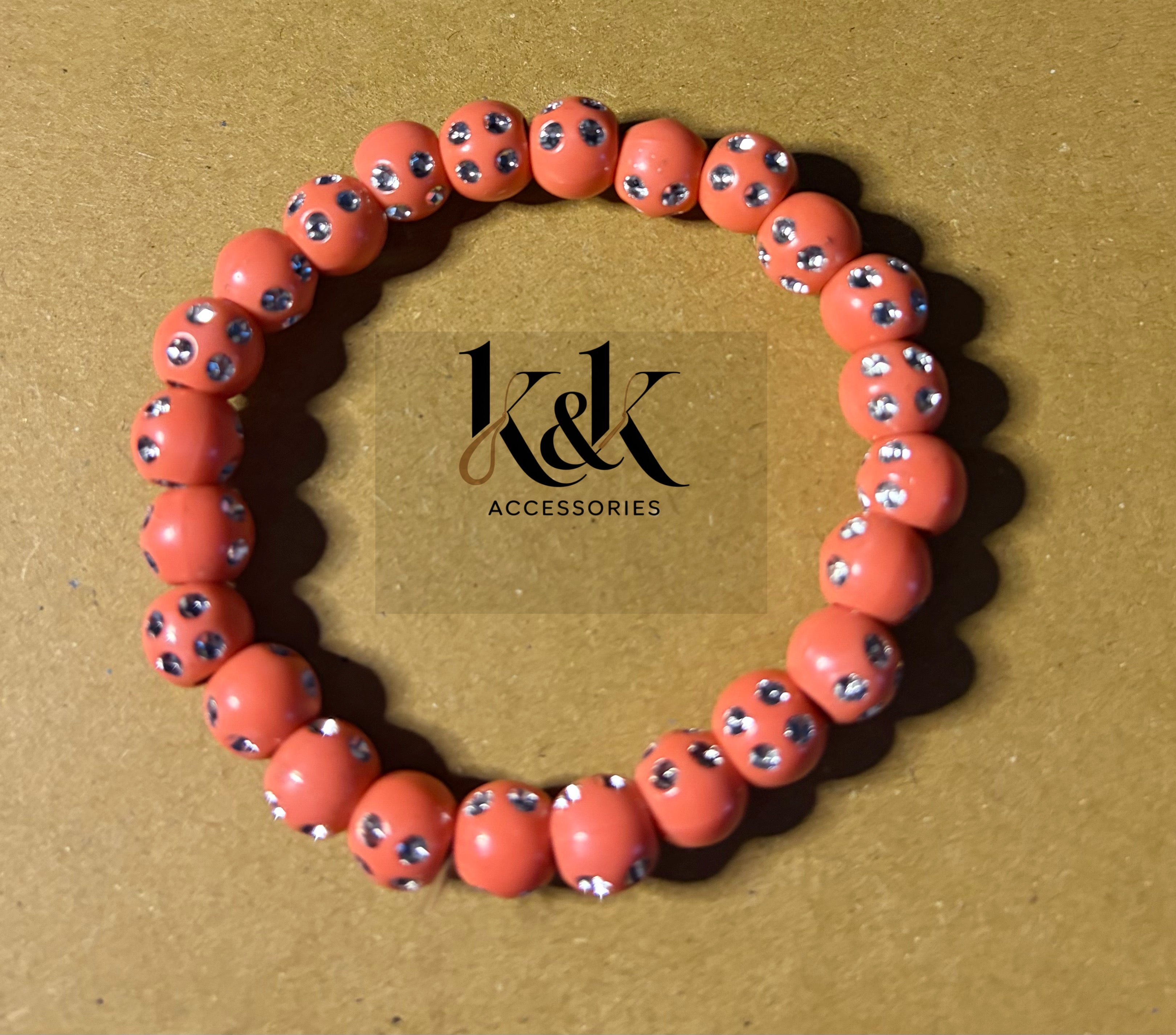 Pastel Crystal-Studded Beaded Bracelet