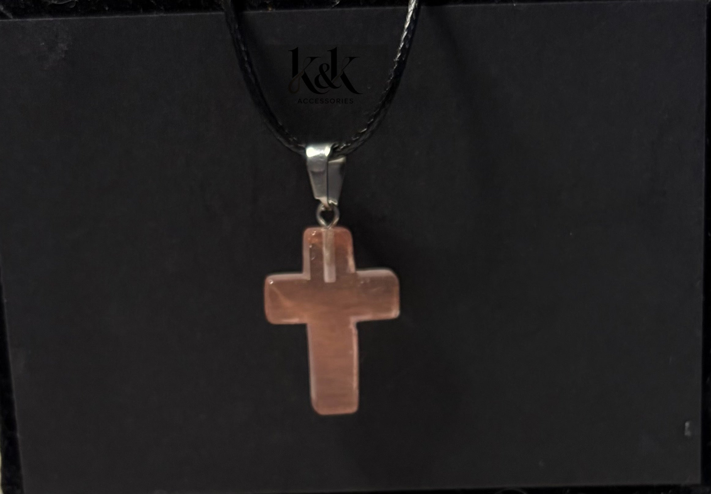 Gemstone Cross Pendant Necklace