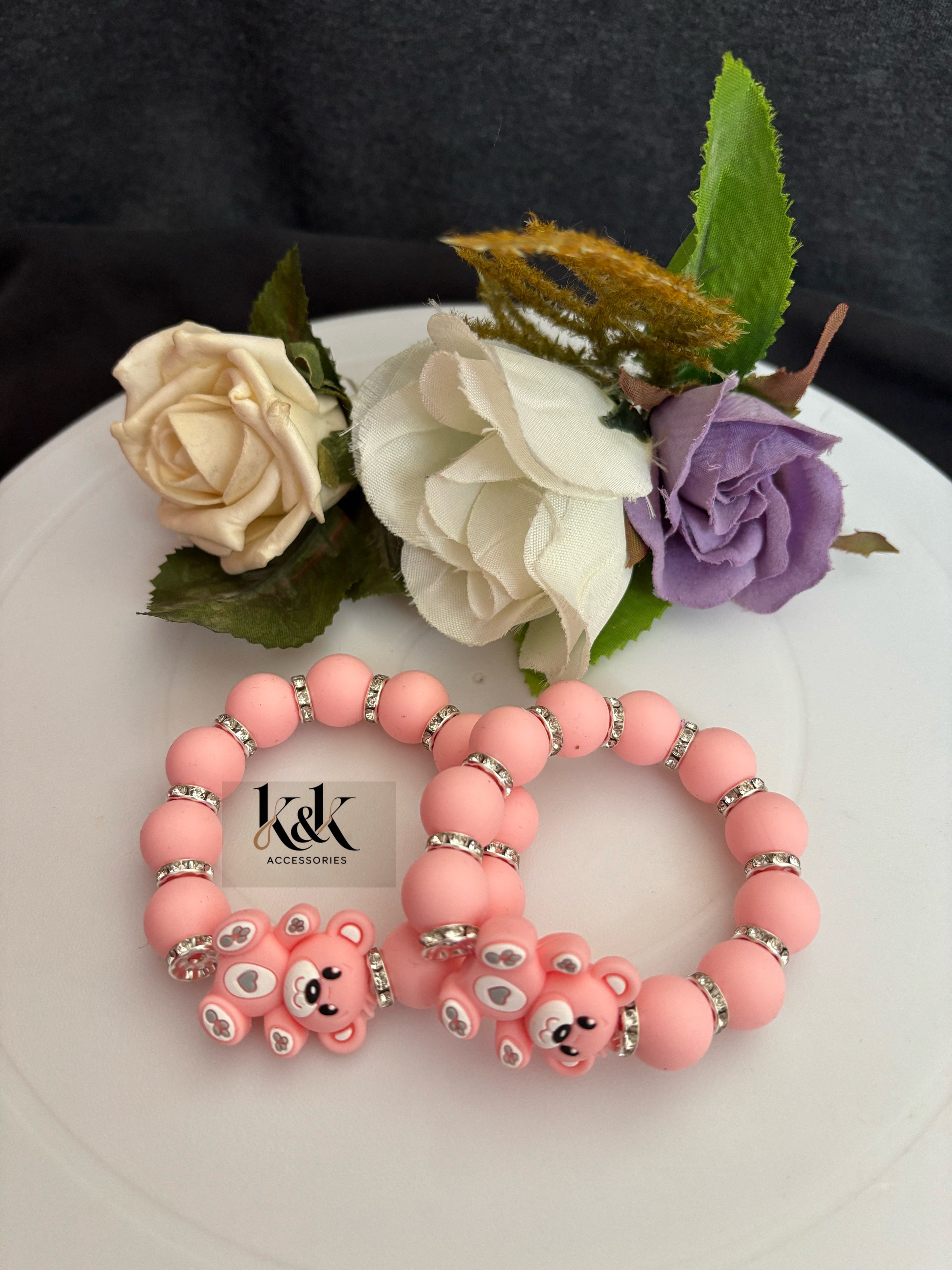 Bear Charm Bead Bracelet