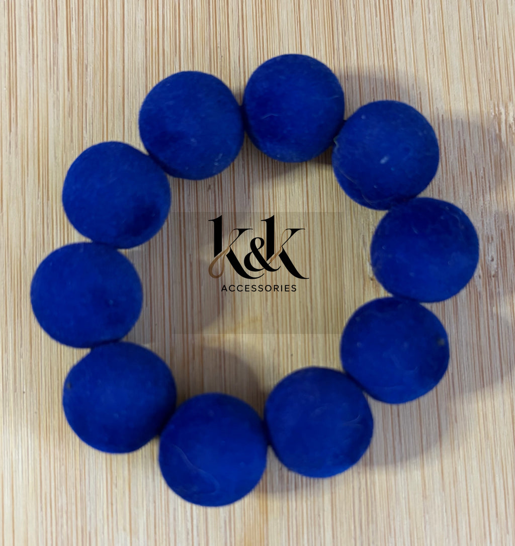 Suede-Finish Ball Bead Bracelet