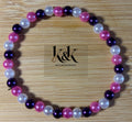 Pink, Purple & White Pearl Beaded Bracelet