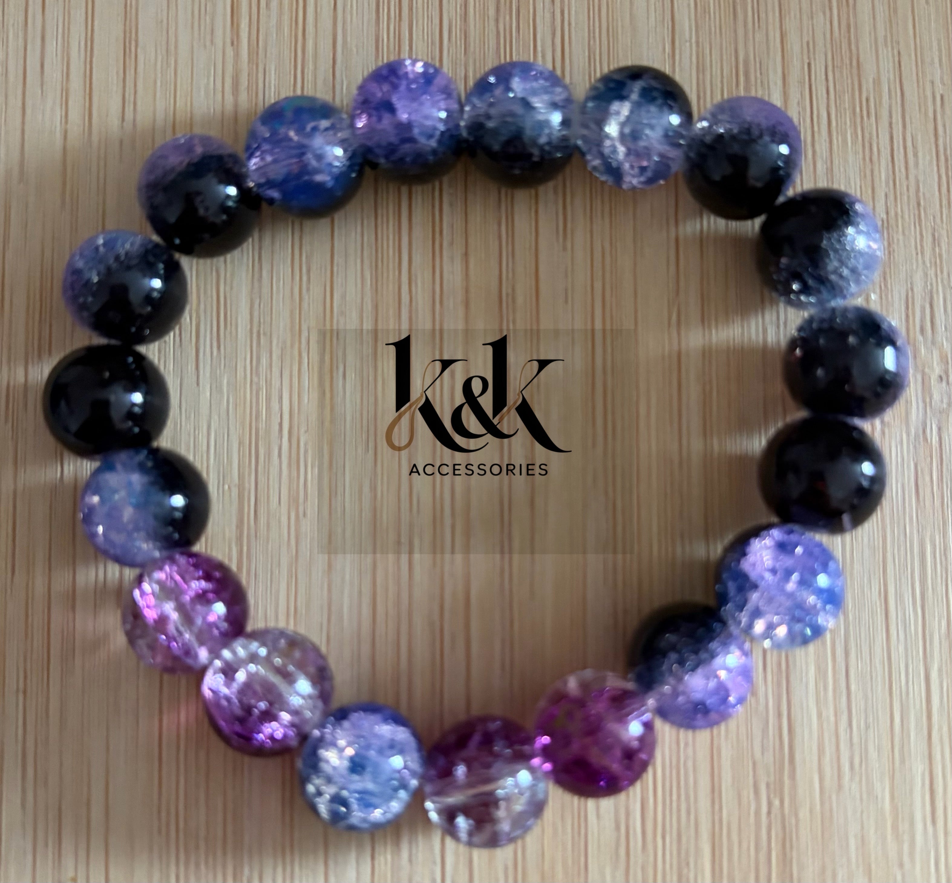 Twilight Crackle Glass Bracelet