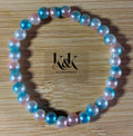 Turquoise, Pink & White Gradient Bracelet