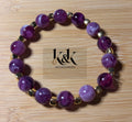 Purple Agate Bracelet with Gold Spacers