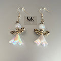 Angel flower drop earrings