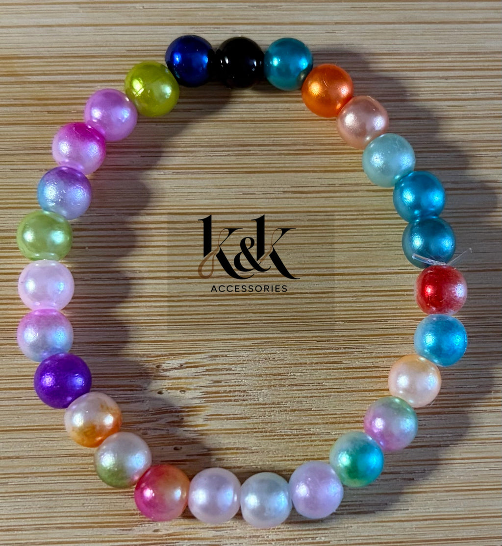 Multicolour Iridescent Beaded Bracelet