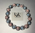 Framed Crystal Bracelet - Pink & Blue