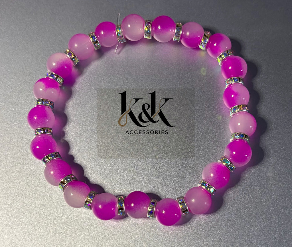 Gemstone Bracelet with Crystal Spacers