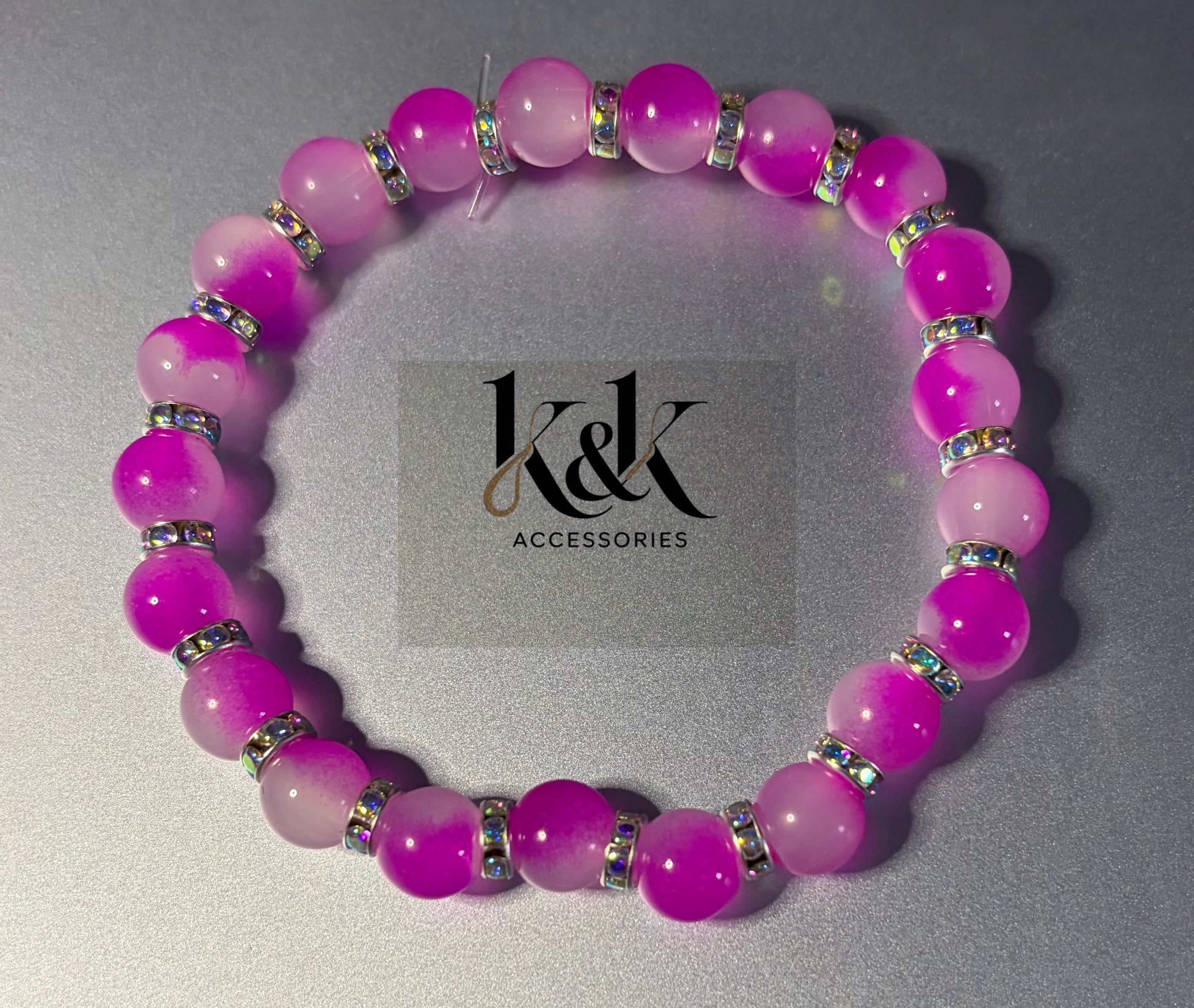 Gemstone Bracelet with Crystal Spacers