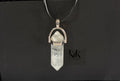 Moonstone Crystal Pendant Necklace on Black Cord