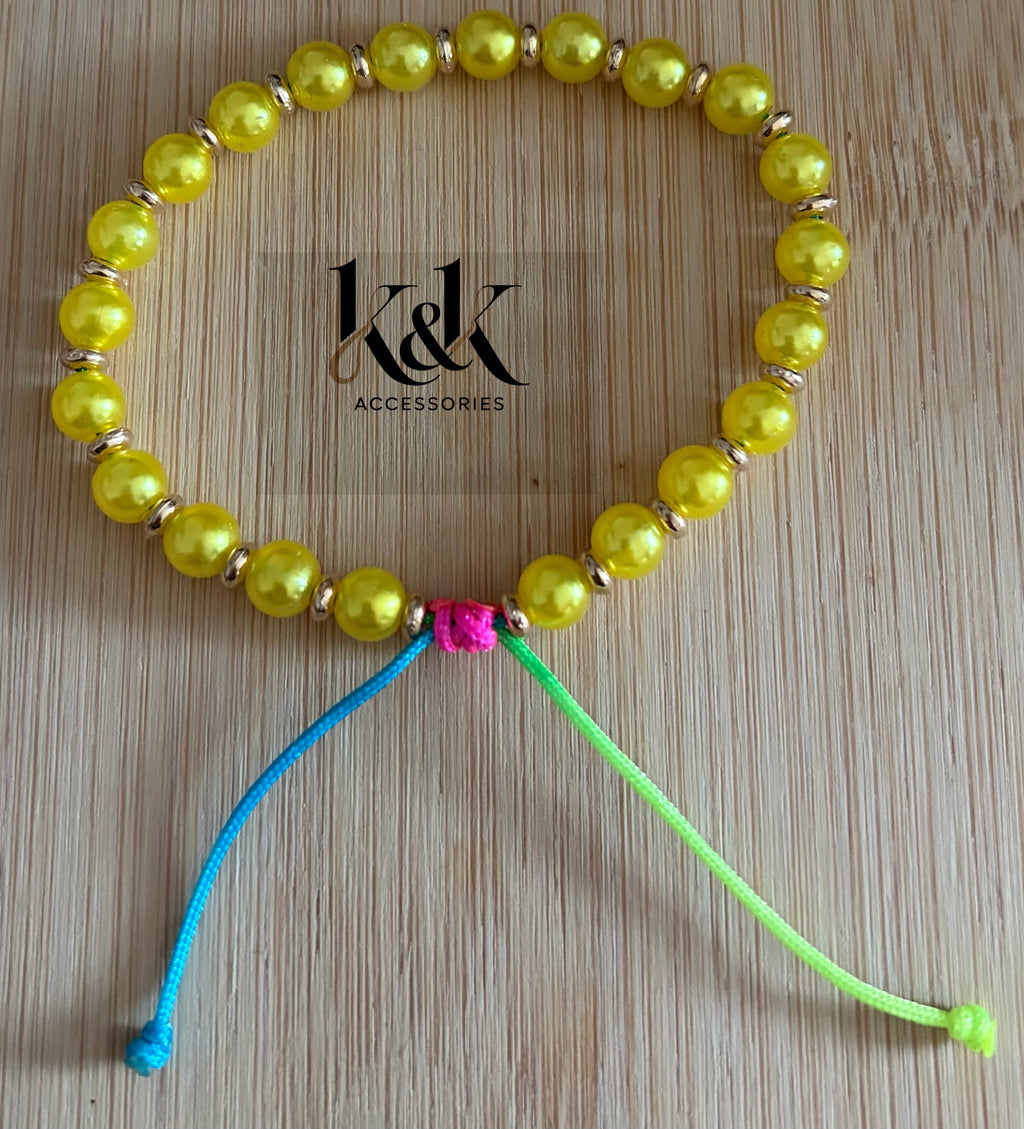 Yellow Pearl Adjustable Bracelet