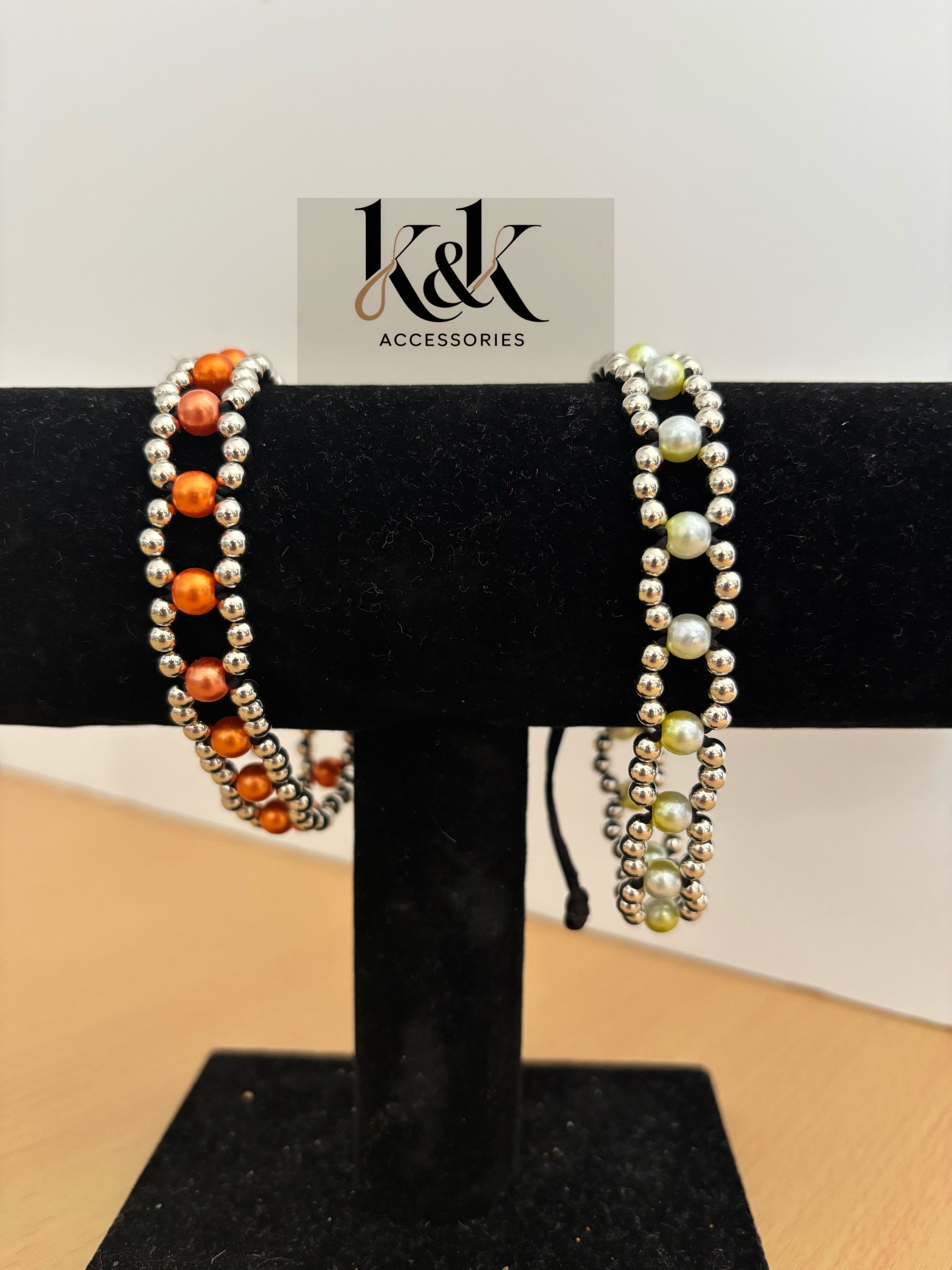 Pearl & Silver Bead Wrap Bracelet