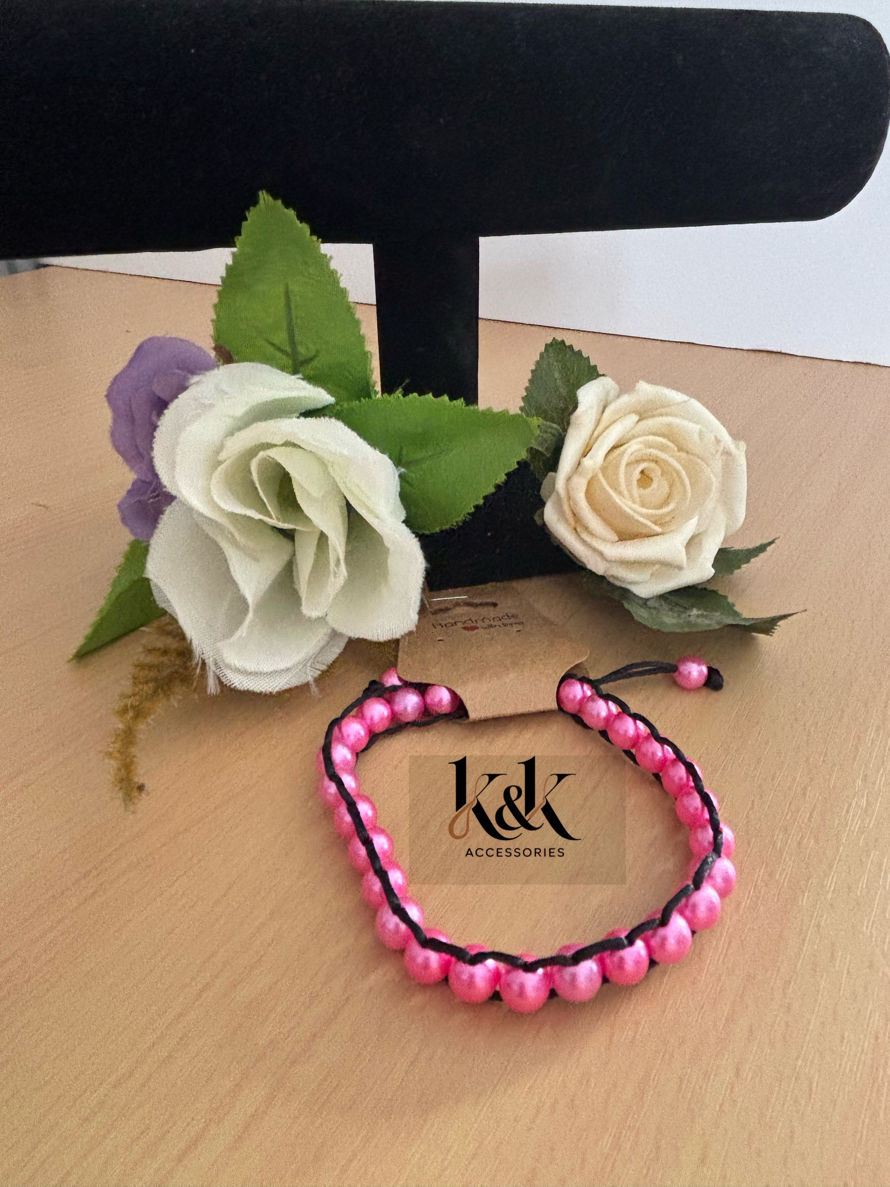 Pink Pearl Beaded Bracelet