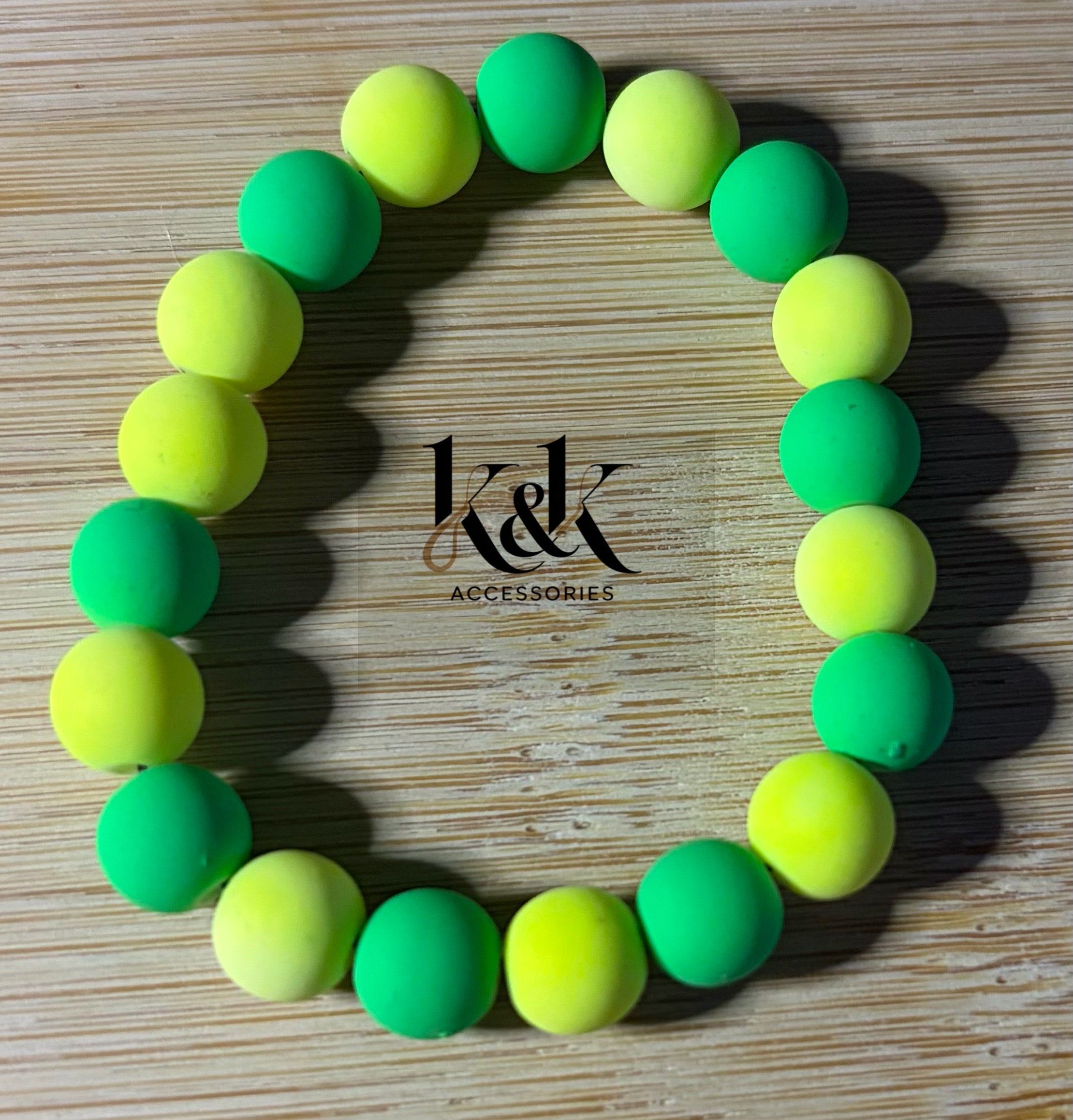 Green & Yellow Alternating Bead Bracelet