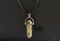 Dalmatian Jasper Crystal Pendant Necklace on Black Cord