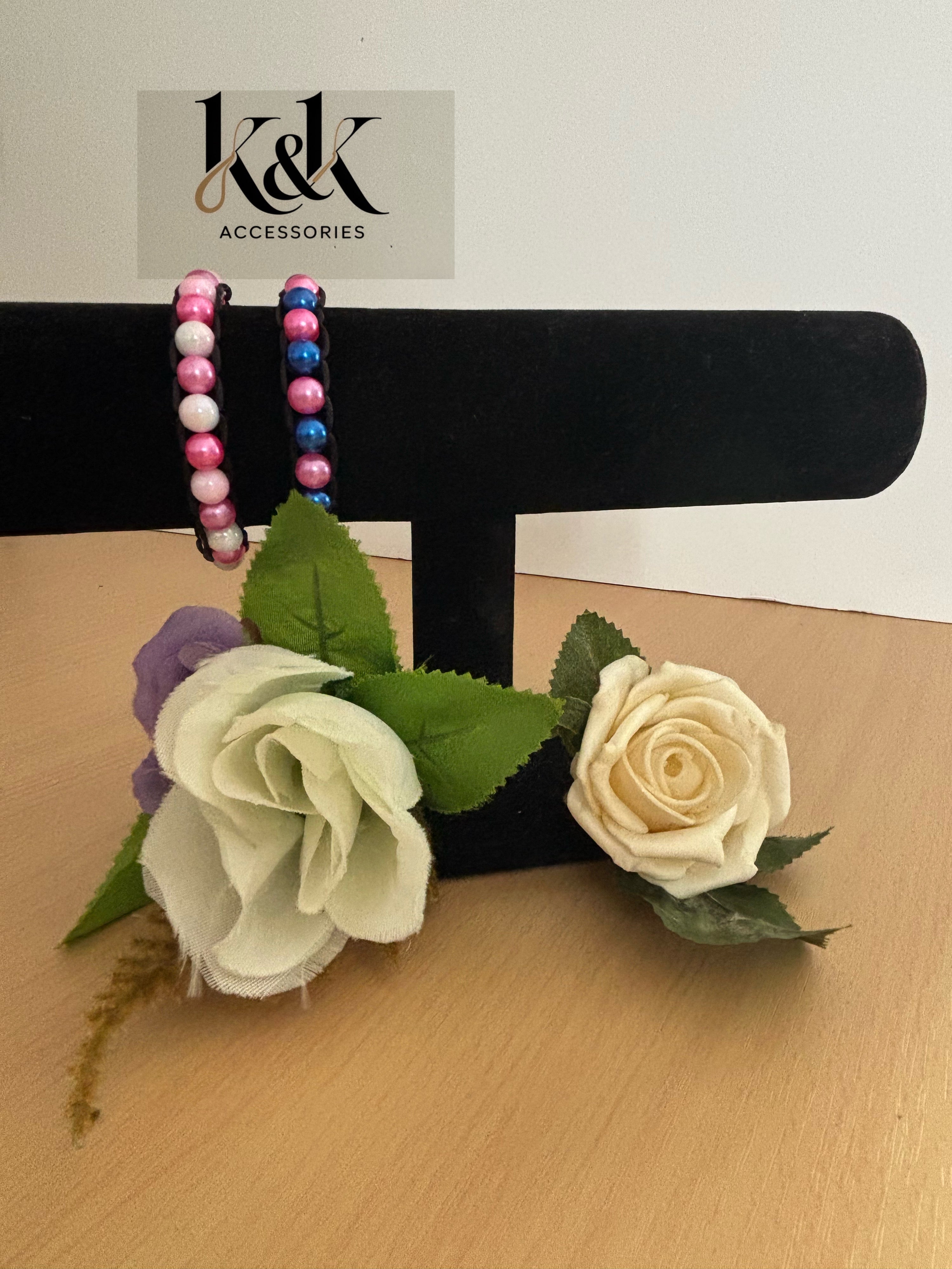 Two-Tone Pearl Bead Macramé Bracelet