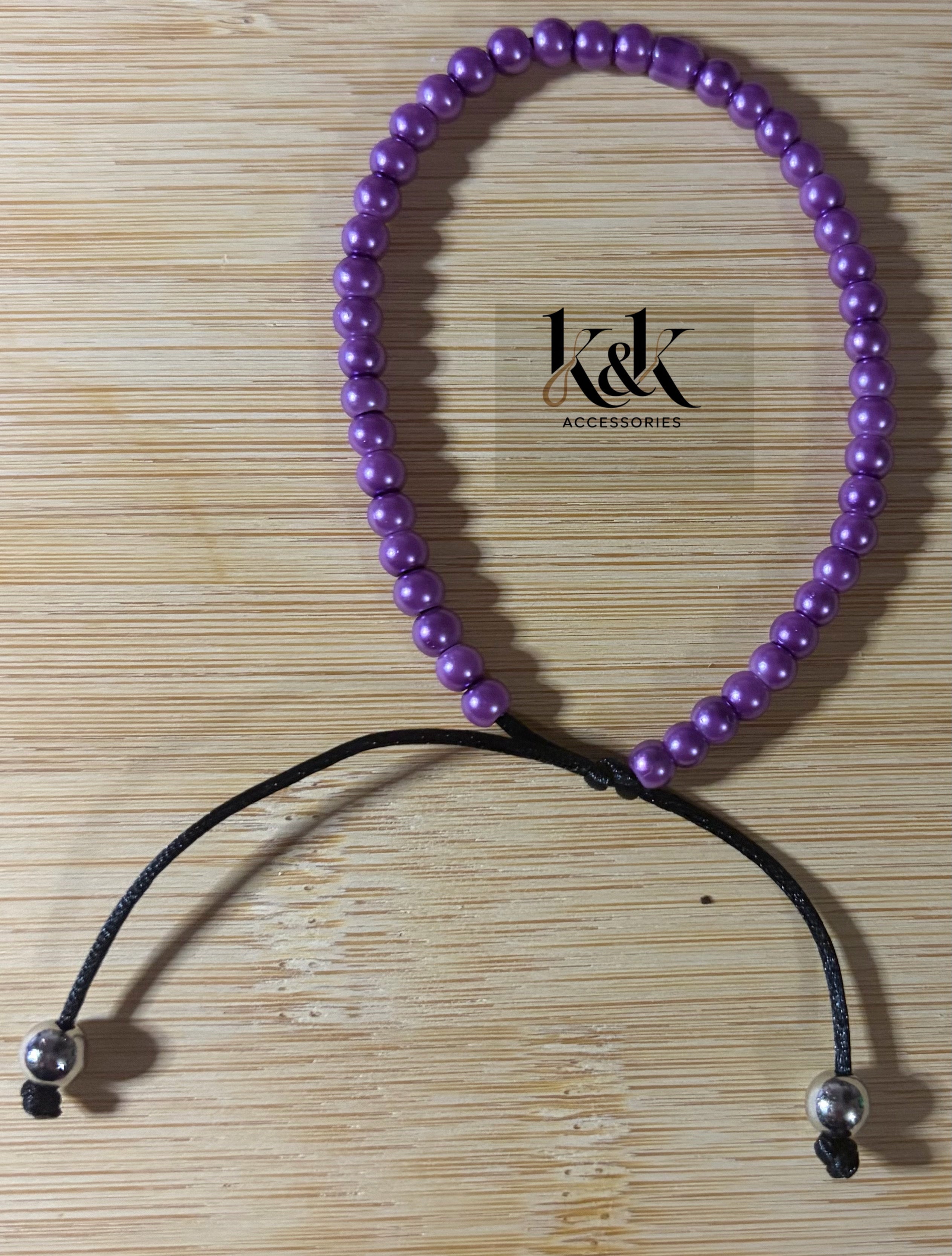 Purple Pearl Bracelet - Adjustable