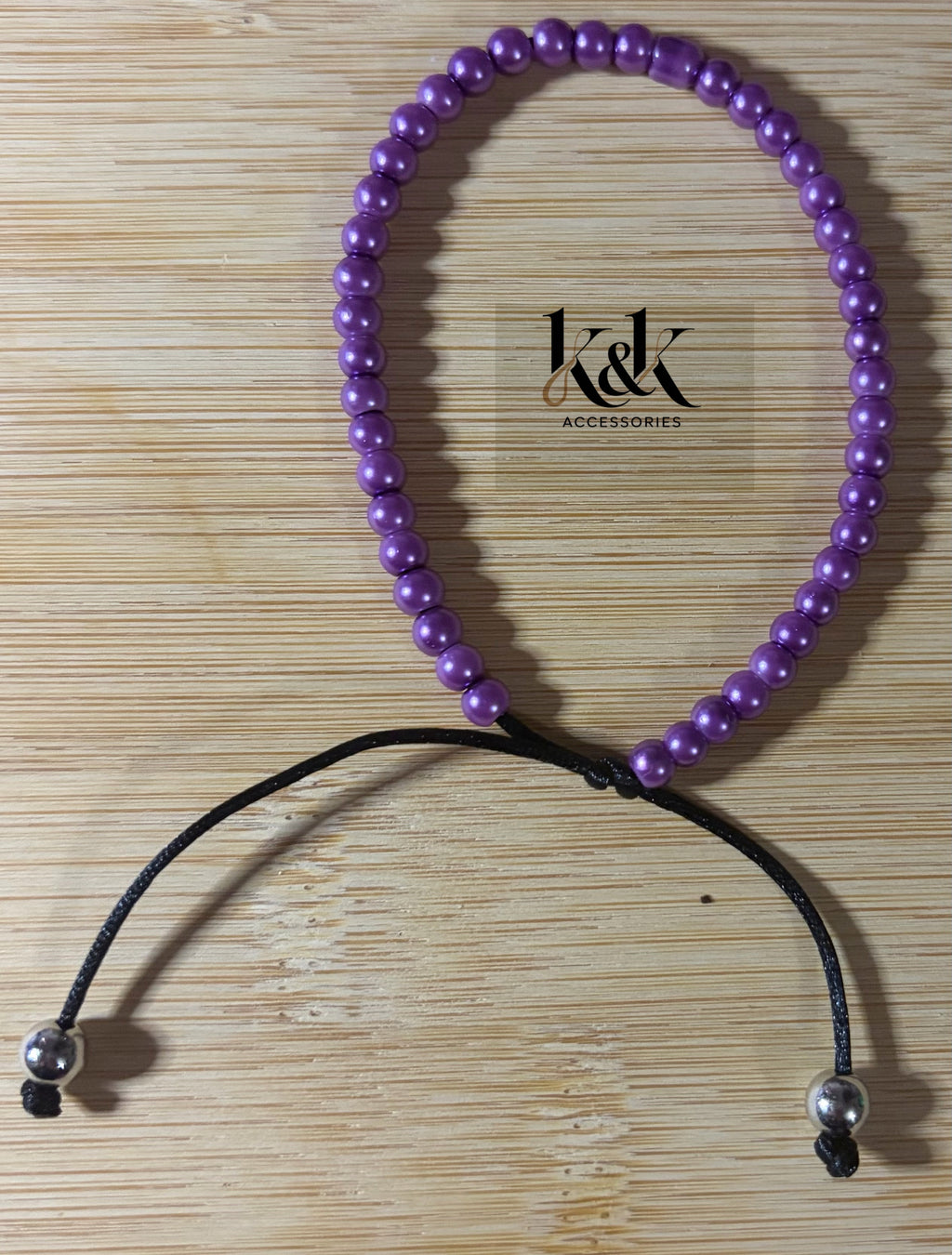 Purple Pearl Bracelet - Adjustable
