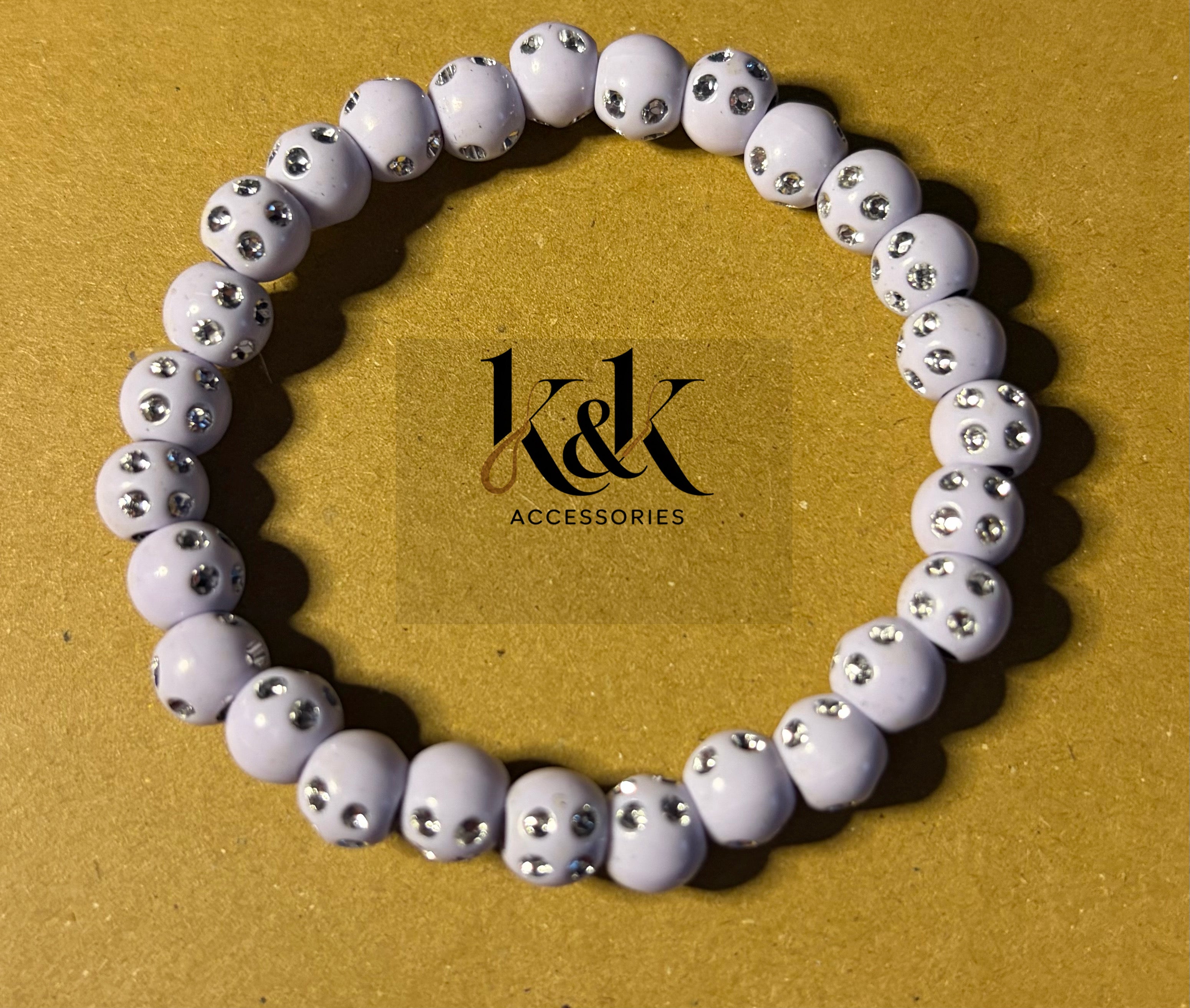 Pastel Crystal-Studded Beaded Bracelet