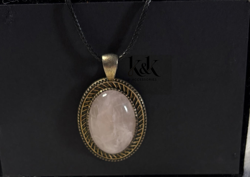 Gemstone Vintage Floral Frame Necklace