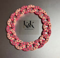 Pink Rhinestone Chain Link Bracelet - Adjustable Sparkle Jewellery
