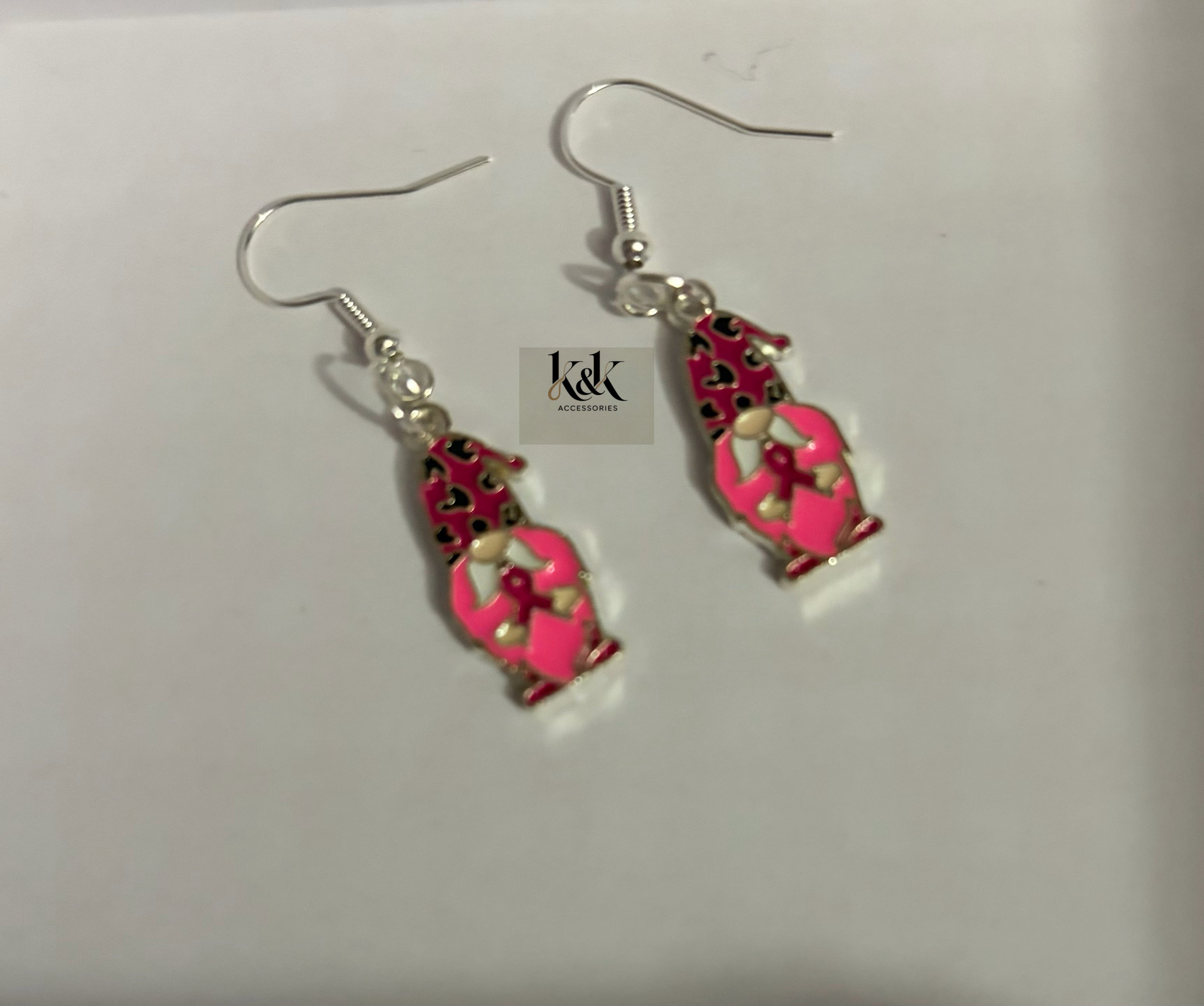 Breast Cancer Awareness Earrings - Pink Ribbon Support