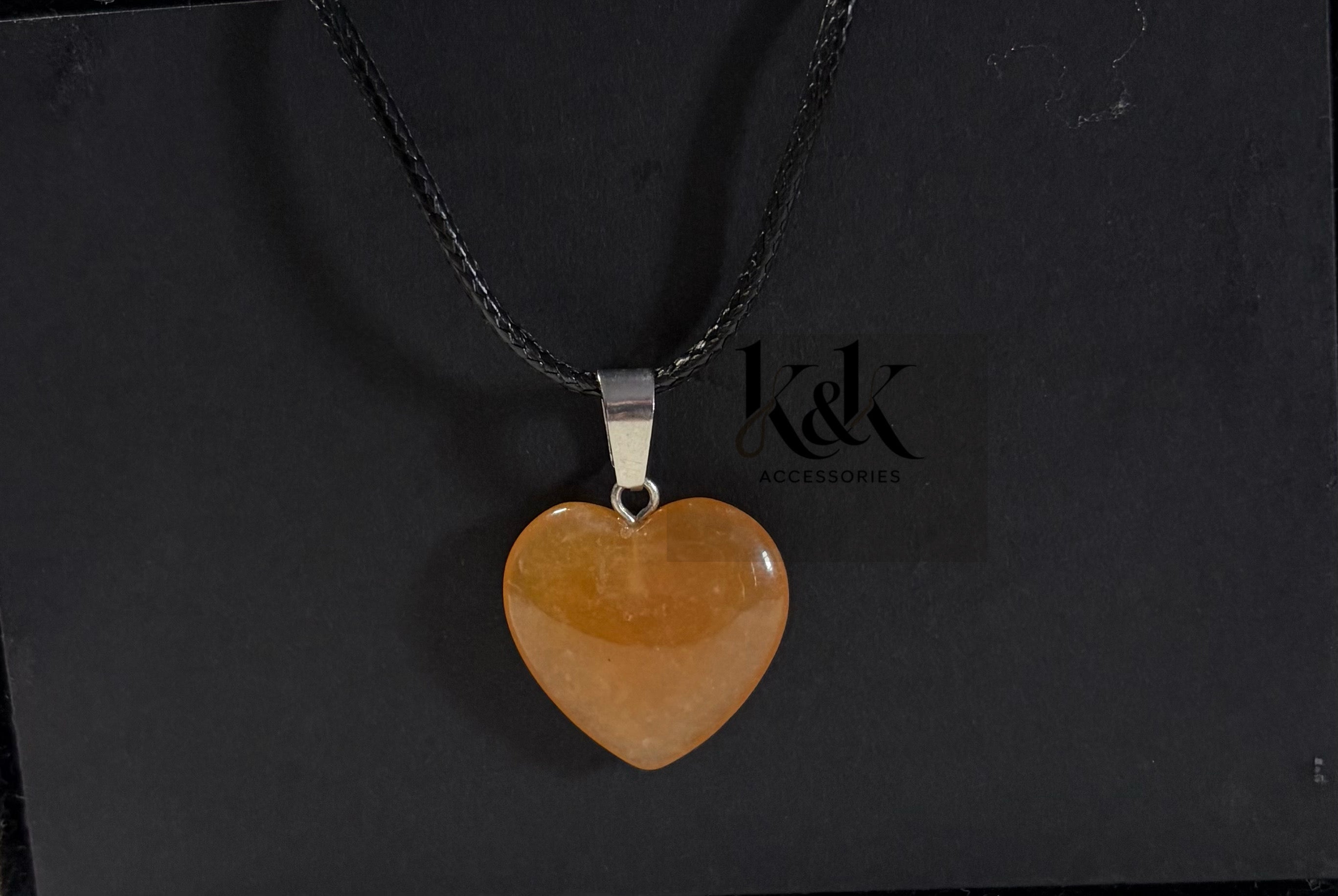 Opalite Heart Pendant Necklace