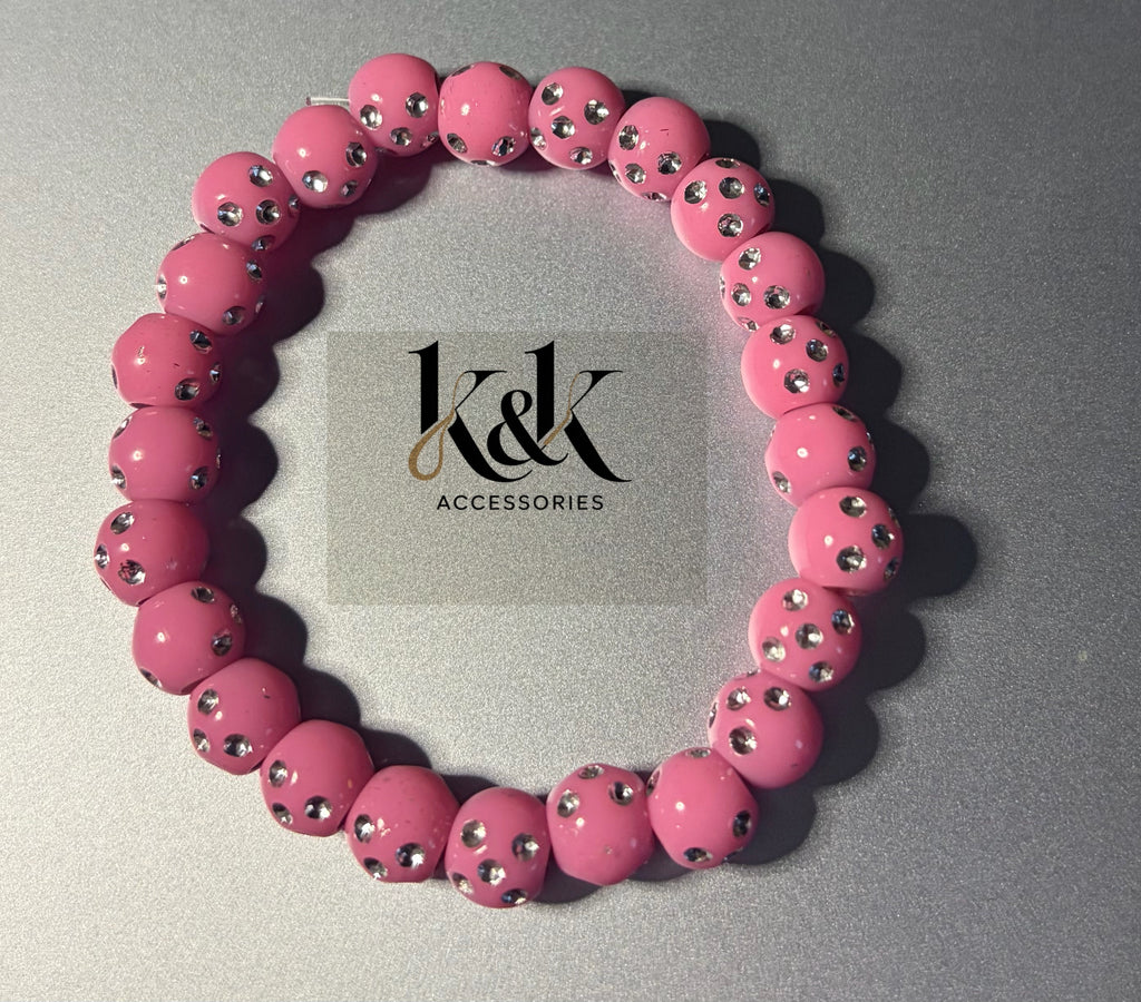 Crystal-Studded Beaded Bracelet
