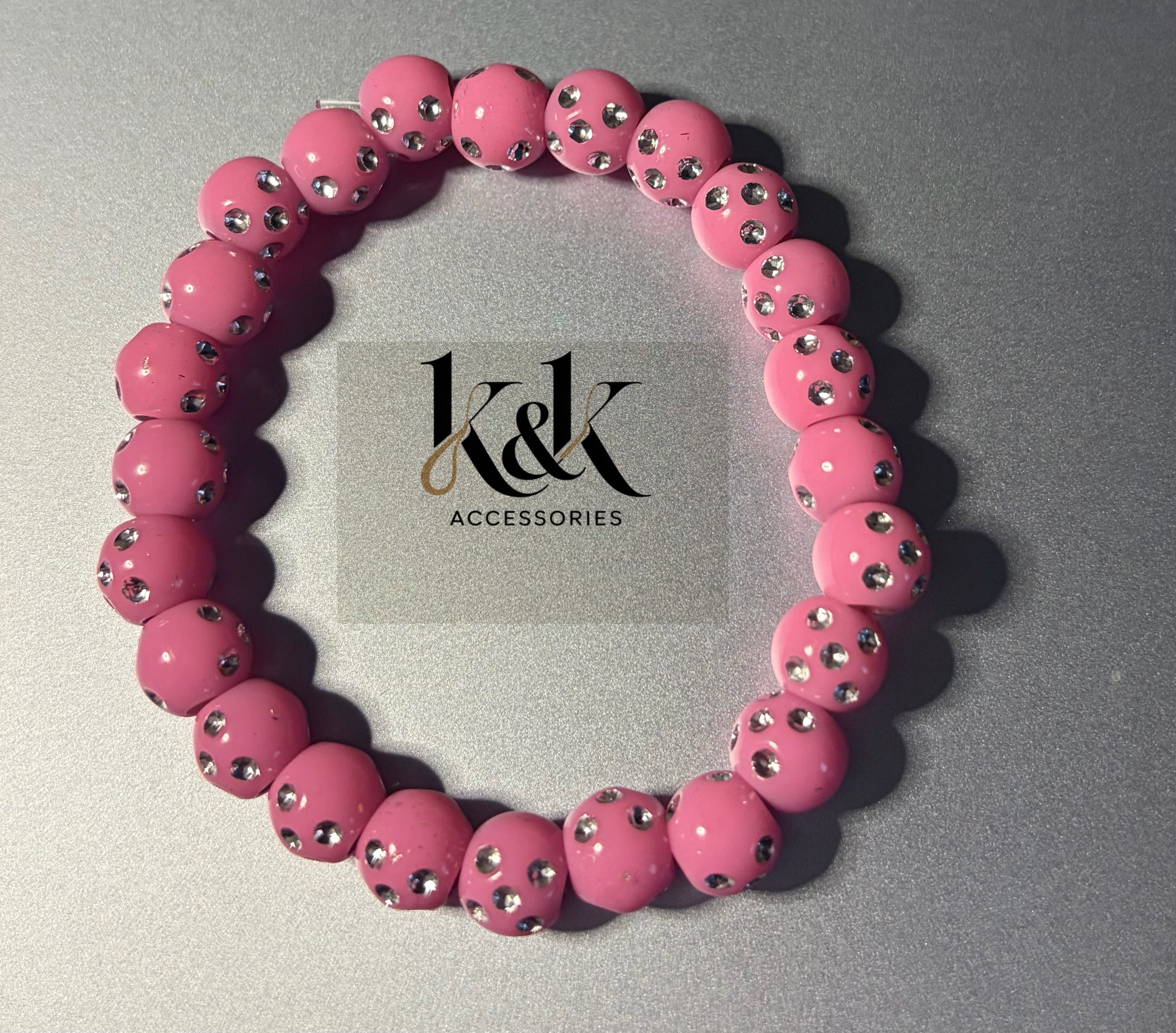 Crystal-Studded Beaded Bracelet