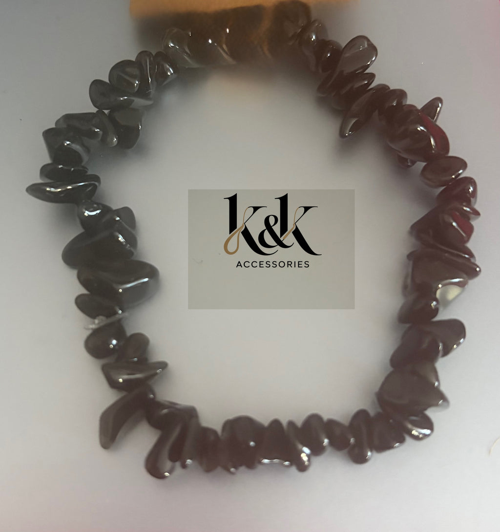 Black Obsidian Bracelet and earring set
